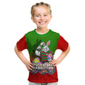Personalized South Sydney Rabbitohs Kid T Shirt Easter Mascot - Colorful Eggs Cartoon Style