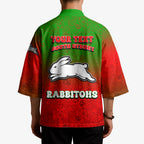 Personalized South Sydney Rabbitohs Kimono Easter Mascot - Colorful Eggs Cartoon Style