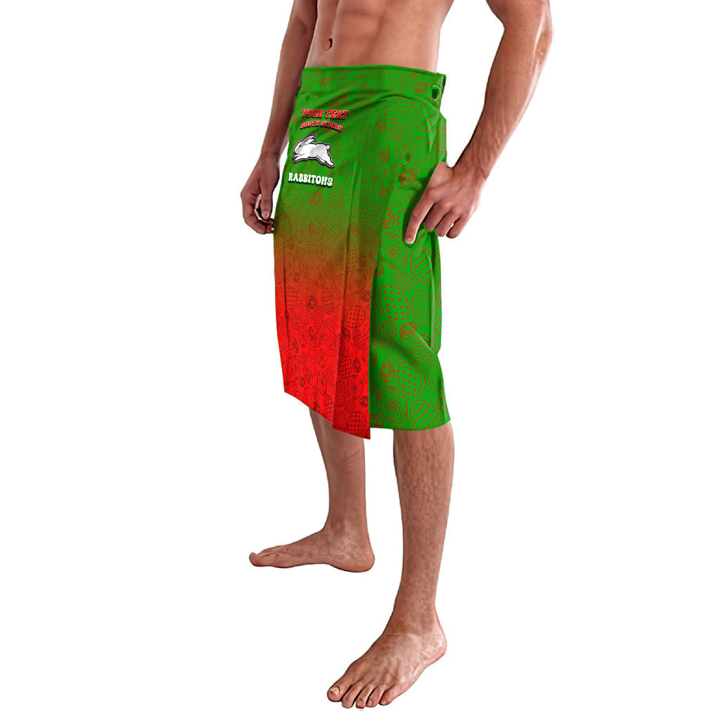 Personalized South Sydney Rabbitohs Lavalava Easter Mascot - Colorful Eggs Cartoon Style