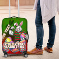 Personalized South Sydney Rabbitohs Luggage Cover Easter Mascot - Colorful Eggs Cartoon Style