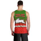 Personalized South Sydney Rabbitohs Men Tank Top Easter Mascot - Colorful Eggs Cartoon Style