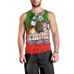 Personalized South Sydney Rabbitohs Men Tank Top Easter Mascot - Colorful Eggs Cartoon Style