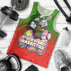 Personalized South Sydney Rabbitohs Men Tank Top Easter Mascot - Colorful Eggs Cartoon Style