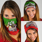 Personalized South Sydney Rabbitohs Neck Gaiter Easter Mascot - Colorful Eggs Cartoon Style