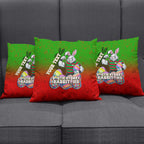 Personalized South Sydney Rabbitohs Pillow Cover Easter Mascot - Colorful Eggs Cartoon Style