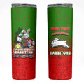Personalized South Sydney Rabbitohs Skinny Tumbler Easter Mascot - Colorful Eggs Cartoon Style