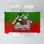 Personalized South Sydney Rabbitohs Tablecloth Easter Mascot - Colorful Eggs Cartoon Style