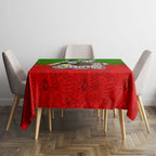 Personalized South Sydney Rabbitohs Tablecloth Easter Mascot - Colorful Eggs Cartoon Style