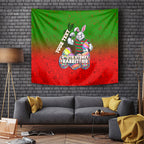 Personalized South Sydney Rabbitohs Tapestry Easter Mascot - Colorful Eggs Cartoon Style