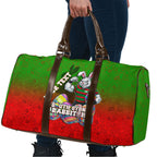 Personalized South Sydney Rabbitohs Travel Bag Easter Mascot - Colorful Eggs Cartoon Style