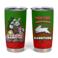 Personalized South Sydney Rabbitohs Tumbler Cup Easter Mascot - Colorful Eggs Cartoon Style