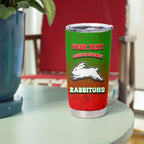 Personalized South Sydney Rabbitohs Tumbler Cup Easter Mascot - Colorful Eggs Cartoon Style