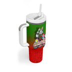 Personalized South Sydney Rabbitohs Tumbler With Handle Easter Mascot - Colorful Eggs Cartoon Style