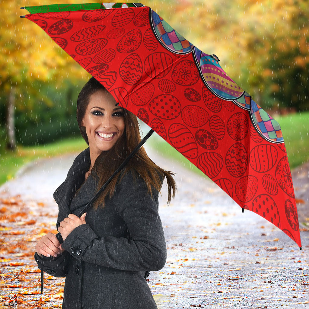 Personalized South Sydney Rabbitohs Umbrella Easter Mascot - Colorful Eggs Cartoon Style