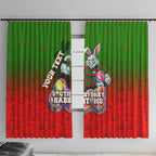Personalized South Sydney Rabbitohs Window Curtain Easter Mascot - Colorful Eggs Cartoon Style