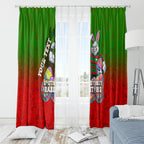 Personalized South Sydney Rabbitohs Window Curtain Easter Mascot - Colorful Eggs Cartoon Style