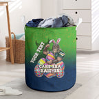 Personalized Canberra Raiders Laundry Basket Easter Mascot - Colorful Eggs Cartoon Style
