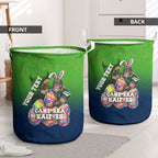 Personalized Canberra Raiders Laundry Basket Easter Mascot - Colorful Eggs Cartoon Style