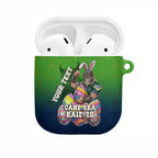 Personalized Canberra Raiders AirPods Case Easter Mascot - Colorful Eggs Cartoon Style