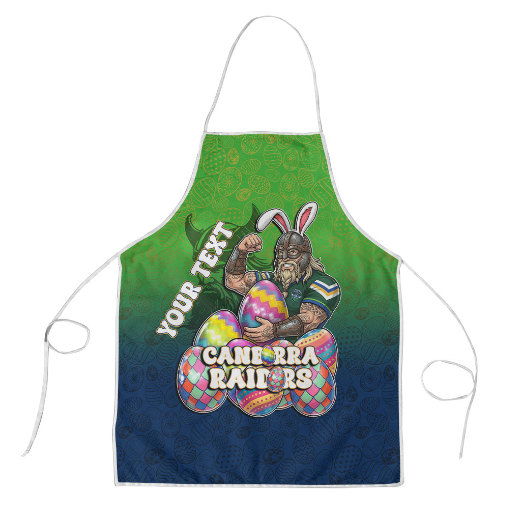 Personalized Canberra Raiders Apron Easter Mascot - Colorful Eggs Cartoon Style