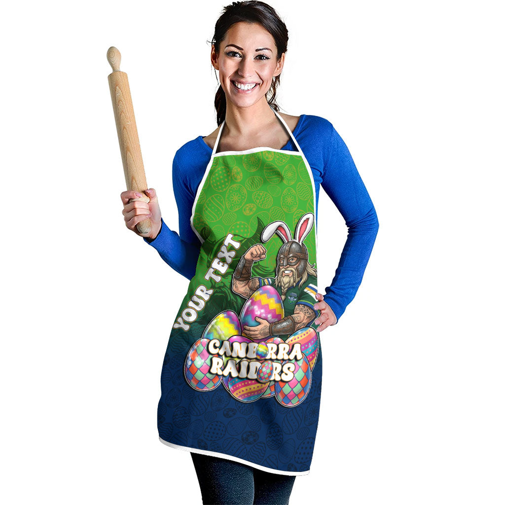 Personalized Canberra Raiders Apron Easter Mascot - Colorful Eggs Cartoon Style