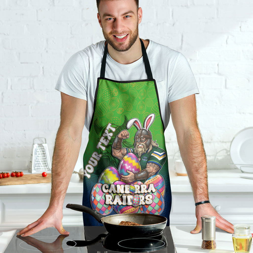 Personalized Canberra Raiders Apron Easter Mascot - Colorful Eggs Cartoon Style