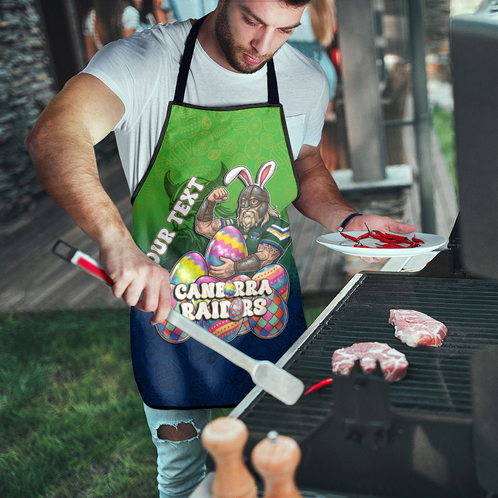 Personalized Canberra Raiders Apron Easter Mascot - Colorful Eggs Cartoon Style