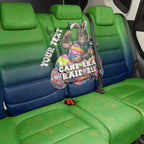 Personalized Canberra Raiders Back Car Seat Cover Easter Mascot - Colorful Eggs Cartoon Style