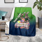 Personalized Canberra Raiders Blanket Easter Mascot - Colorful Eggs Cartoon Style