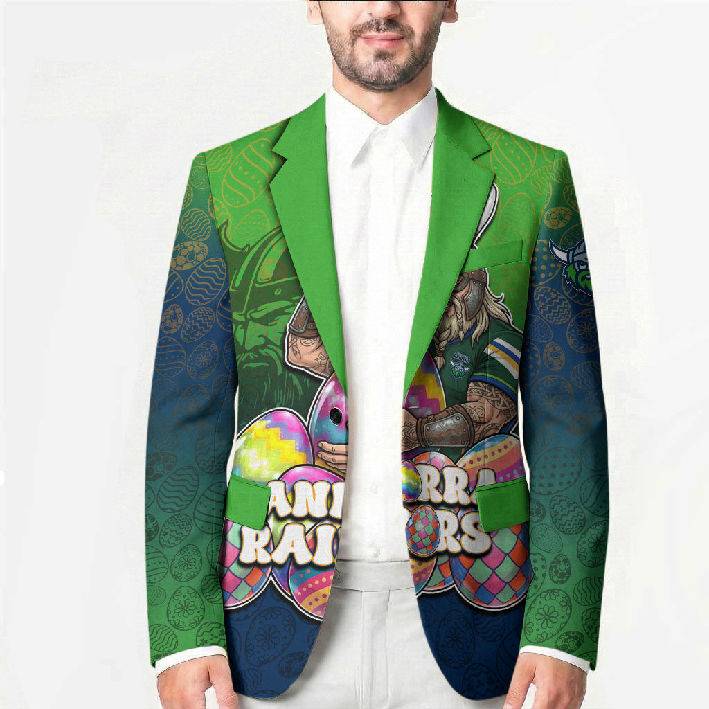 Personalized Canberra Raiders Blazer Easter Mascot - Colorful Eggs Cartoon Style