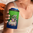 Personalized Canberra Raiders 4 in 1 Can Cooler Tumbler Easter Mascot - Colorful Eggs Cartoon Style