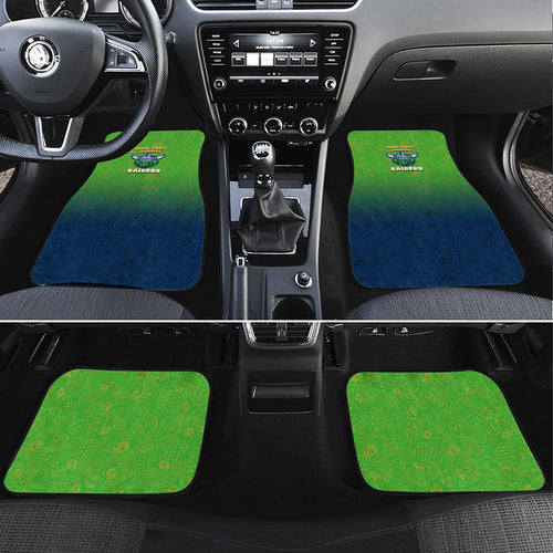 Personalized Canberra Raiders Car Mats Easter Mascot - Colorful Eggs Cartoon Style