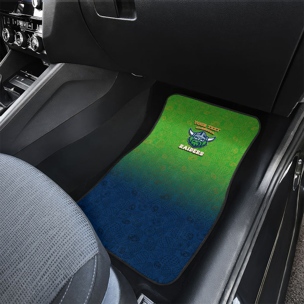 Personalized Canberra Raiders Car Mats Easter Mascot - Colorful Eggs Cartoon Style
