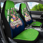 Personalized Canberra Raiders Car Seat Cover Easter Mascot - Colorful Eggs Cartoon Style
