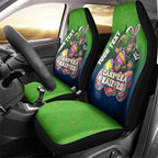 Personalized Canberra Raiders Car Seat Cover Easter Mascot - Colorful Eggs Cartoon Style