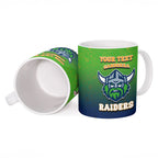 Personalized Canberra Raiders Ceramic Mug Easter Mascot - Colorful Eggs Cartoon Style