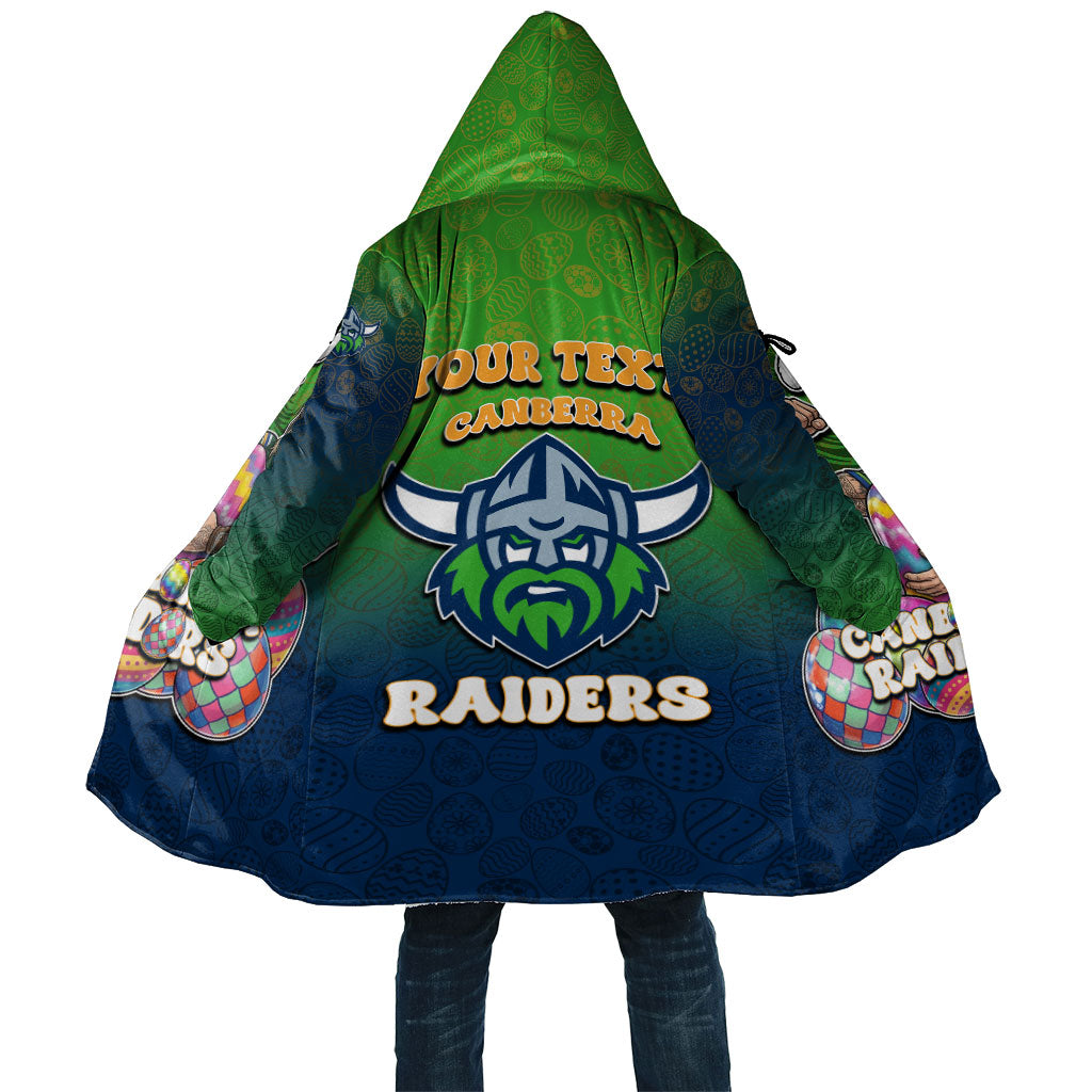Personalized Canberra Raiders Cloak Easter Mascot - Colorful Eggs Cartoon Style
