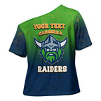Personalized Canberra Raiders Cross Shoulder Shirt Easter Mascot - Colorful Eggs Cartoon Style