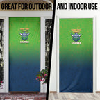 Personalized Canberra Raiders Door Cover Easter Mascot - Colorful Eggs Cartoon Style