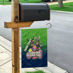 Personalized Canberra Raiders Garden Flag Easter Mascot - Colorful Eggs Cartoon Style