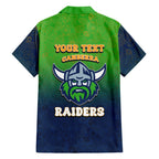 Personalized Canberra Raiders Hawaiian Shirt Easter Mascot - Colorful Eggs Cartoon Style