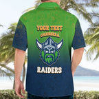 Personalized Canberra Raiders Hawaiian Shirt Easter Mascot - Colorful Eggs Cartoon Style