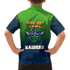 Personalized Canberra Raiders Hawaiian Shirt Easter Mascot - Colorful Eggs Cartoon Style