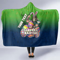 Personalized Canberra Raiders Hooded Blanket Easter Mascot - Colorful Eggs Cartoon Style