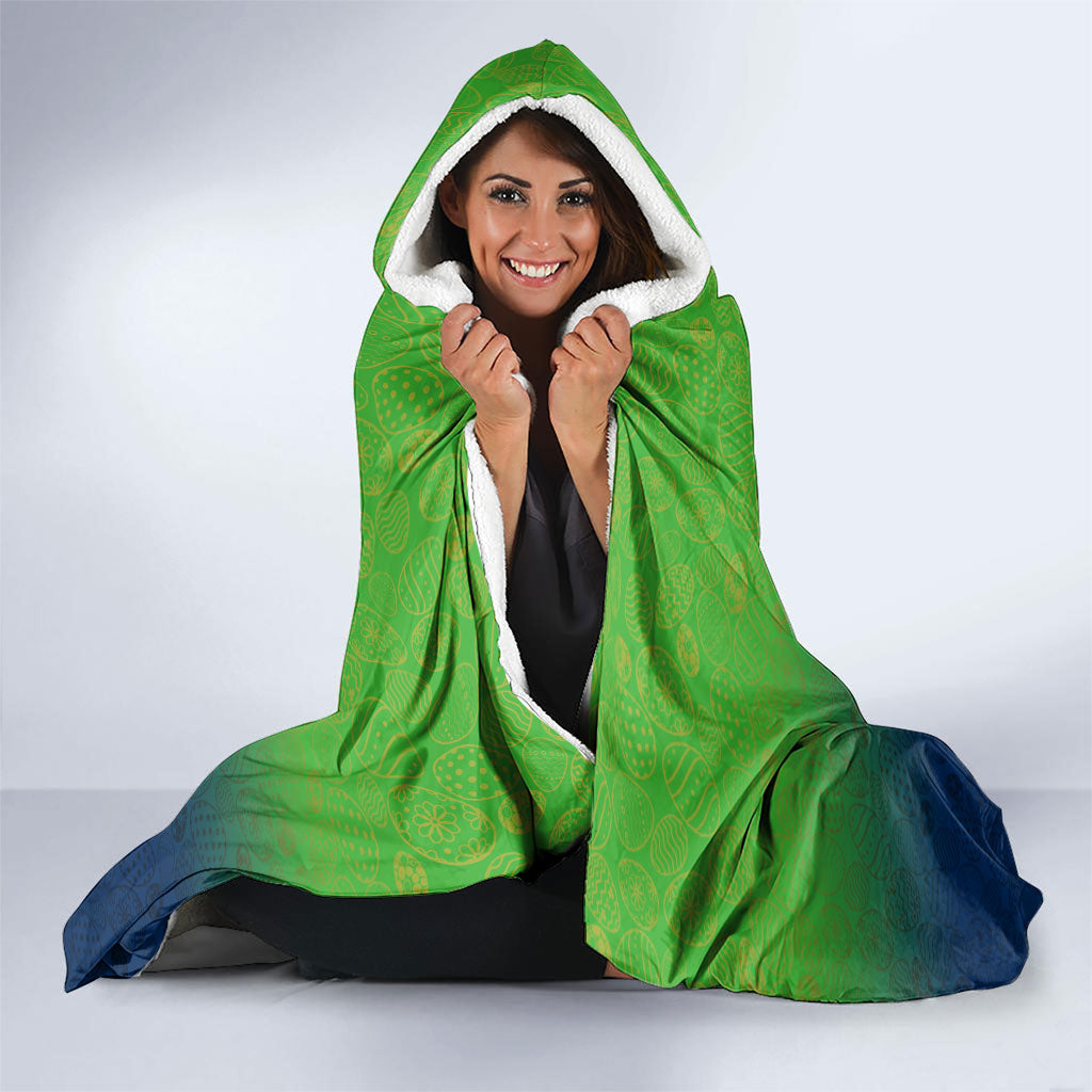 Personalized Canberra Raiders Hooded Blanket Easter Mascot - Colorful Eggs Cartoon Style
