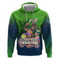 Personalized Canberra Raiders Hoodie Easter Mascot - Colorful Eggs Cartoon Style