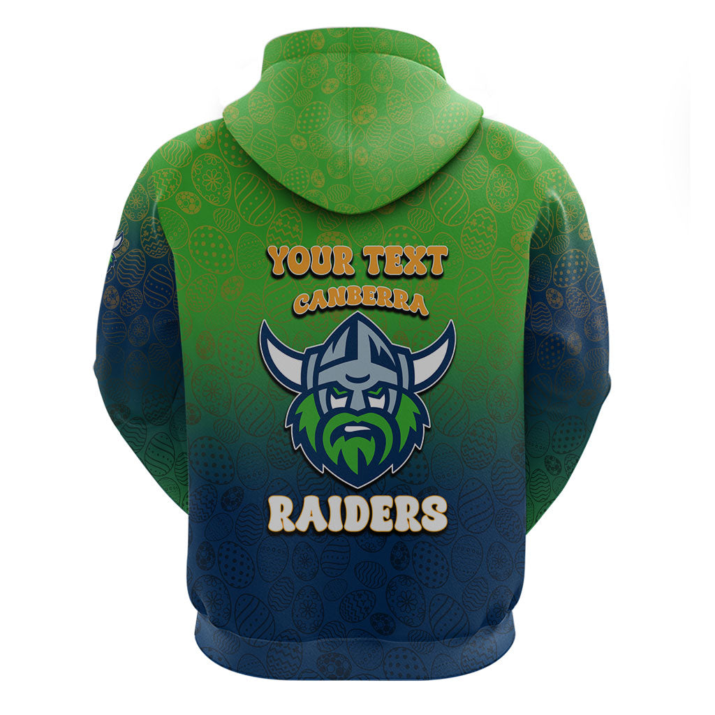 Personalized Canberra Raiders Hoodie Easter Mascot - Colorful Eggs Cartoon Style