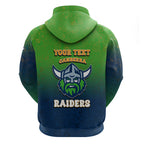 Personalized Canberra Raiders Hoodie Easter Mascot - Colorful Eggs Cartoon Style