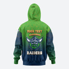 Personalized Canberra Raiders Hoodie Easter Mascot - Colorful Eggs Cartoon Style
