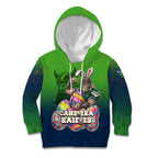 Personalized Canberra Raiders Kid Hoodie Easter Mascot - Colorful Eggs Cartoon Style